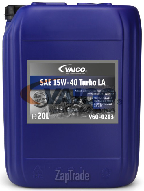������ �������� ����� Vaico SAE 15W-40 Turbo LA ����������� | ������� V60-0203